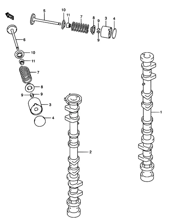 Распредвал для Suzuki DF140 (Z)TL/X; W(Z)TL/X