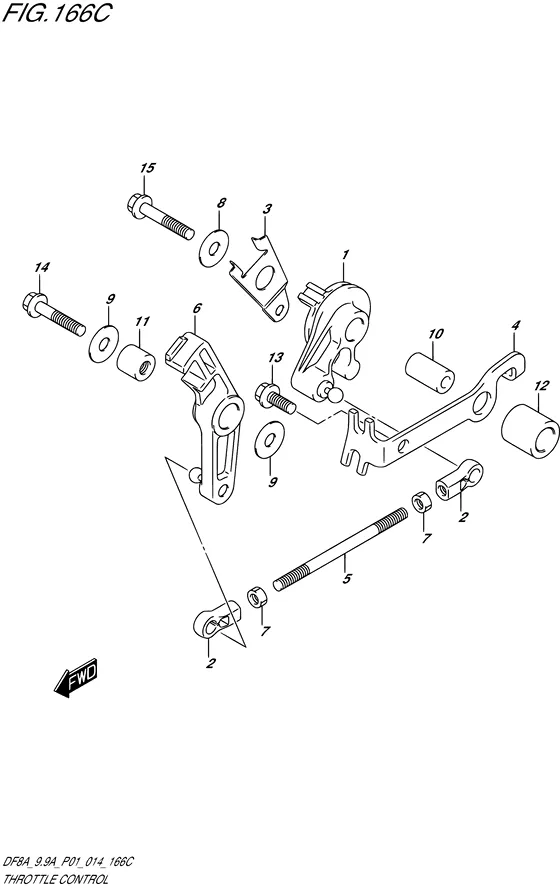 Управление дроссельной заслонкой ((DF9.9A P01)) для Suzuki DF8A S/L; RS/L