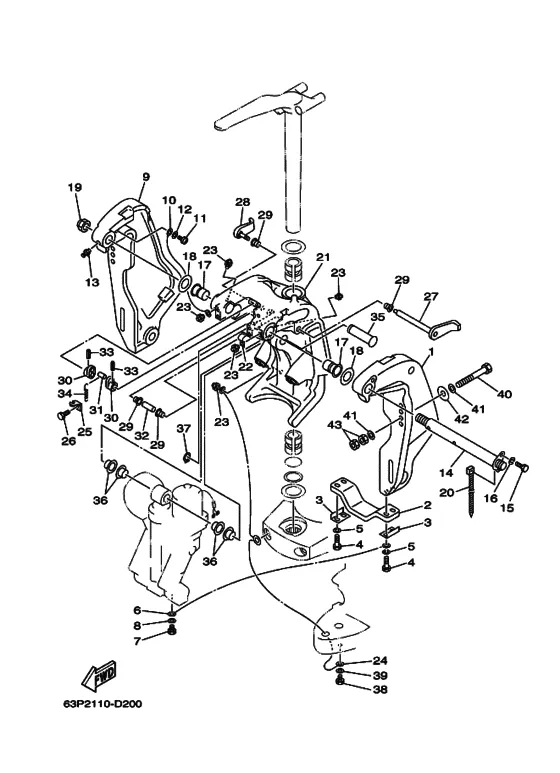 Кронштейн 1 для Yamaha F150 ETL/X
