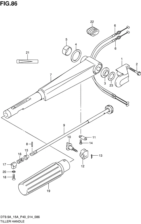 Румпель ((DT9.9AK P36)) для Suzuki DT9.9A S/L; KS/L