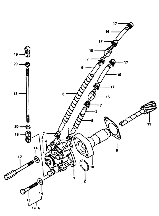 Масляный насос ((DT40C,40TC,40RC/~MODEL:94); NOTE : REFER TO FIG.11A (C-6) FOR DT40C,40TC,40RC/MODEL:95~99) для Suzuki DT40 WS/L/LL/L2/UL; WRS/L/LL/L2/UL; WKS/L/LL/L2/UL; WKRS/L/LL/L2/UL