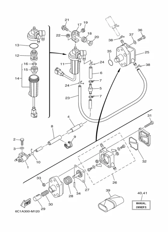 Топливная система для Yamaha F40 ETS/L