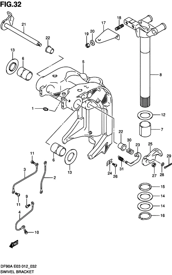 Поворотный кронштейн для Suzuki DF80A T(H)L/X