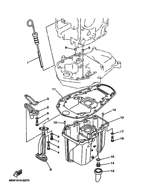 Масляный поддон для Yamaha F25 M(E/H/T)S/L