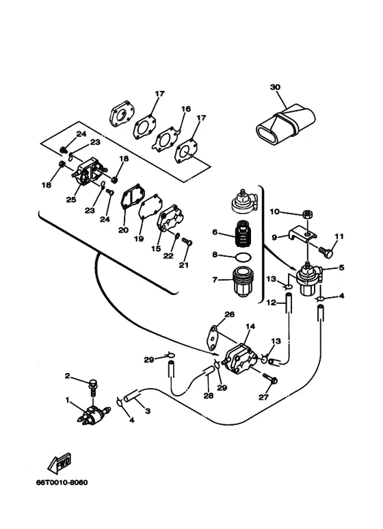 Топливный кран для Yamaha 40 M(W/T)HS/L