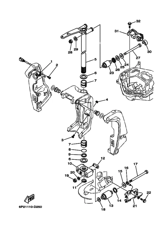 Кронштейн 2 для Yamaha F225 ETU/X