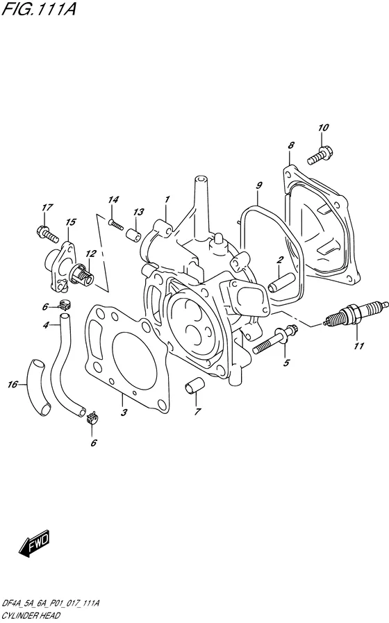 Головка цилиндра для Suzuki DF6A S/L