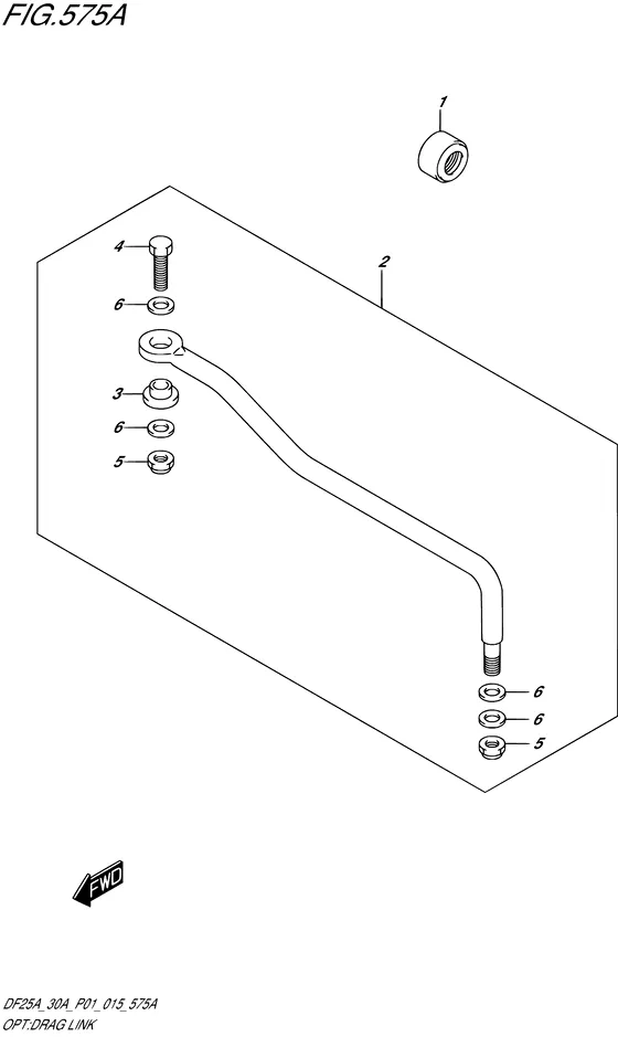 Опция: продольная рулевая тяга ((DF25A P01)) для Suzuki DF30A S/L; TS/L; THS/L; QHL