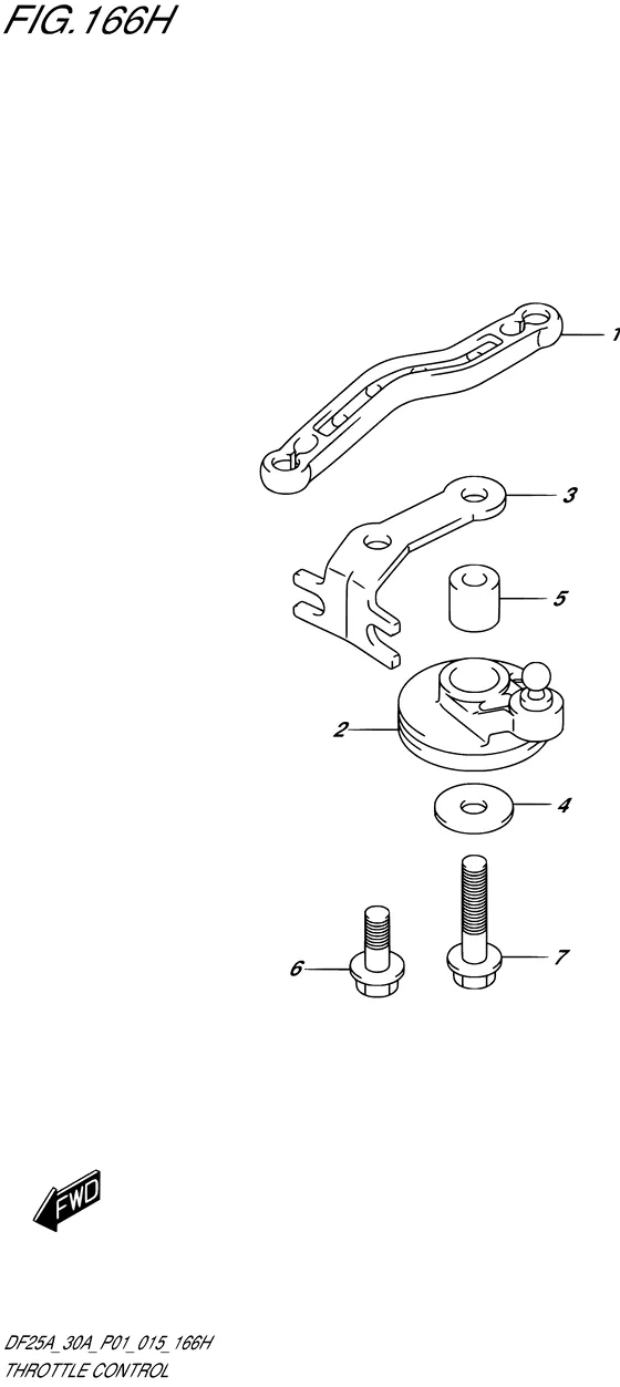 Управление дроссельной заслонкой ((DF30ATH P01)) для Suzuki DF25A S/L; RS/L; TS/L; THS/L