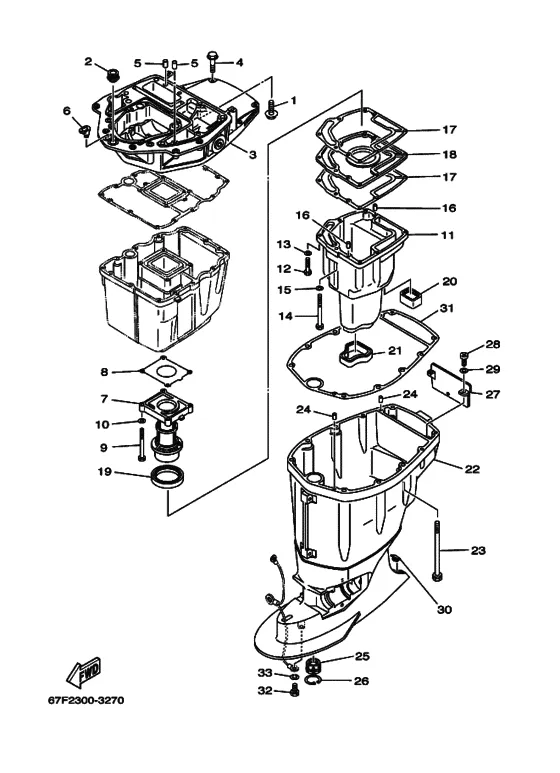 Дейдвуд кронштейн для Yamaha F100 ETL/X