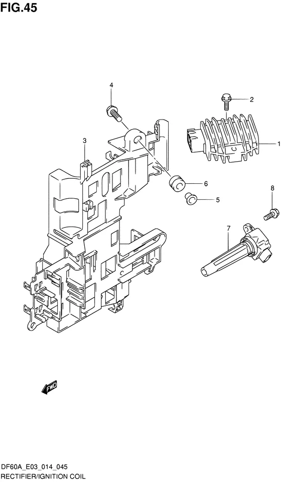 Выпрямитель и катушка зажигания для Suzuki DF50A QHS/L; T(H)S/L