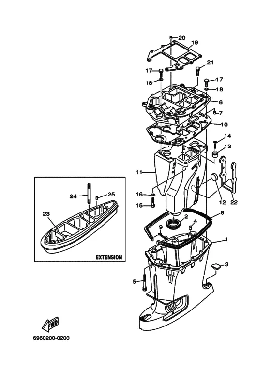Дейдвуд кронштейн для Yamaha 55 MHS/L