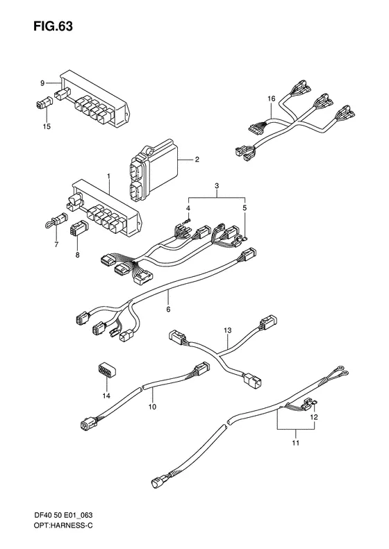 Жгут проводов (Optional; model: 08~) для Suzuki DF50 (W)QHS/L; (W)TS/L