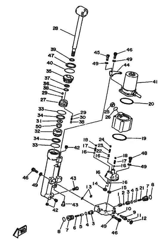 Подъёмник в сборе для Yamaha 50 EMTOS/L