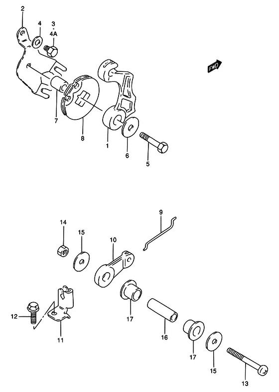 Управление дроссельной заслонкой ((DT20/25/30:E13,E40)(*); NOTE : (*) : DT25:~651235 DT30:~651684 DT20:~MODEL:93) для Suzuki DT25 S/LL/XL; KS/LL/XL