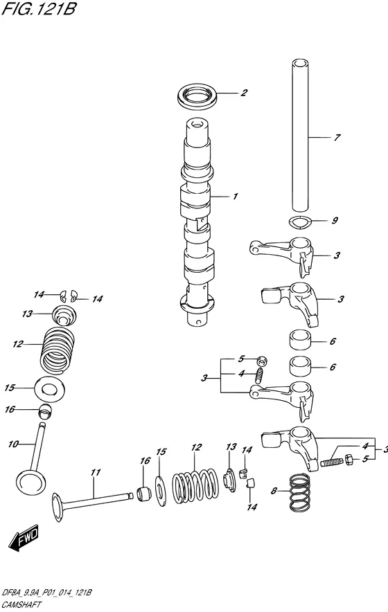 Распредвал ((DF8AR P01)) для Suzuki DF8A S/L; RS/L