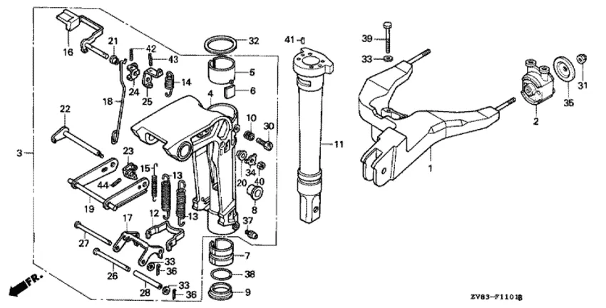 Поворотный корпус (bf8c/cx) для Honda 8
