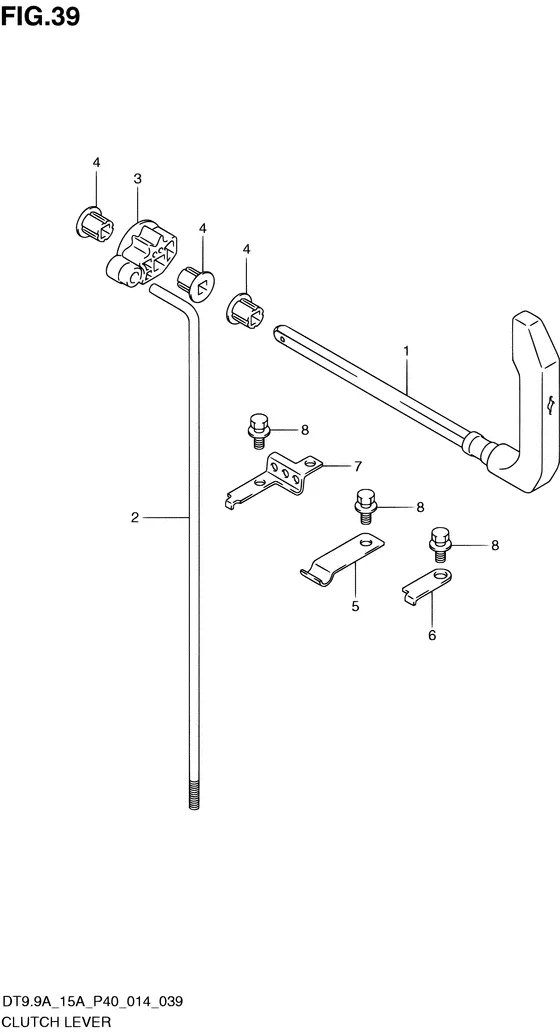 Рычаг сцепления ((DT9.9A P40)) для Suzuki DT9.9A S/L; KS/L