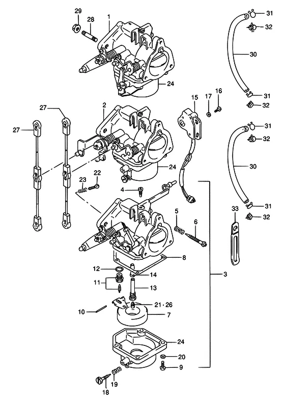 Карбюратор ((DT55); NOTE : REFER TO FIG.5 (B-9) FOR DT65) для Suzuki DT65 S/L/LL