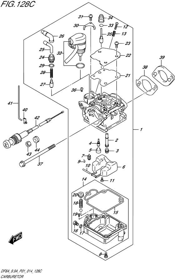 Карбюратор ((DF9.9A P01)) для Suzuki DF8A S/L; RS/L