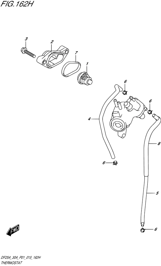 Термостат ((DF30ATH P01)) для Suzuki DF25A S/L; RS/L; TS/L; THS/L