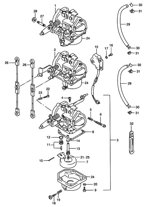 Карбюратор ((DT65)) для Suzuki DT55 S/L/LL