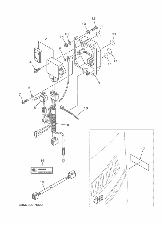 Опционные детали для Yamaha F150 ETL/X