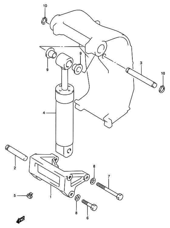 Газовый баллон ((DT115Q:E38); NOTE : COLOR : 0ED (GRAY)) для Suzuki DT115 L/UL
