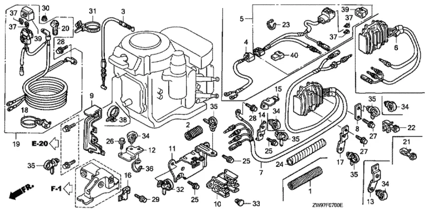 Регулятор и кабель стартера для Honda 10