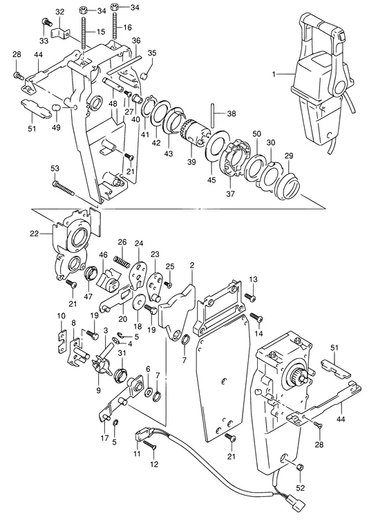 Опция: устанавливаемый сверху пульт ду ((2)(MODEL:05~09)) для Suzuki DF60 TL/X