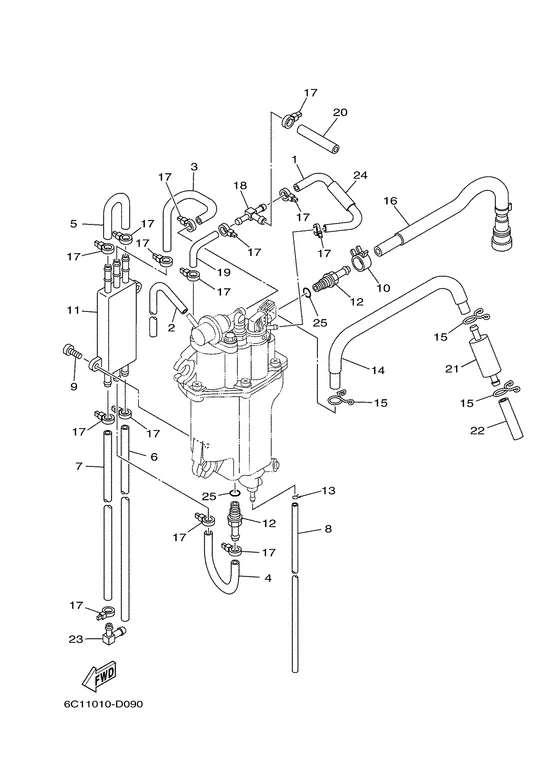 Топливный насос впрыска 2 для Yamaha F40 ETL
