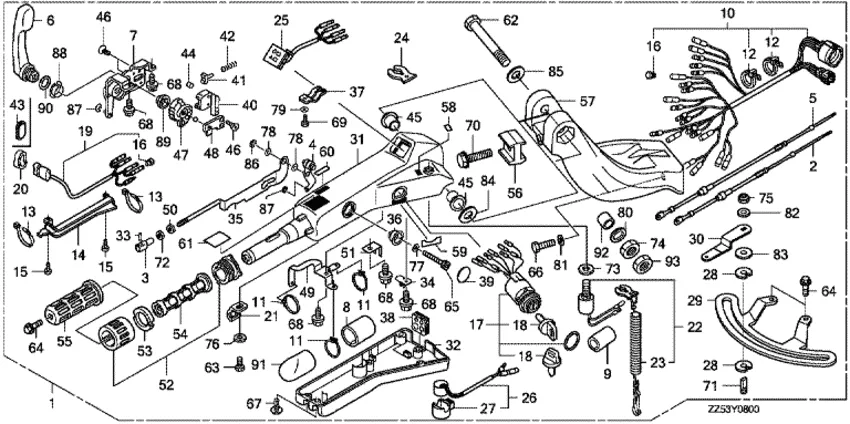 Комплект рукоятки управления для Honda 40