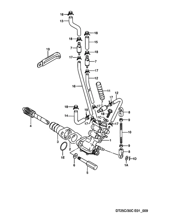 Масляный насос (NOTE : REFER TO FIG.9A(C-5) FOR MODEL:95~00) для Suzuki DT30C S/L; RS/L