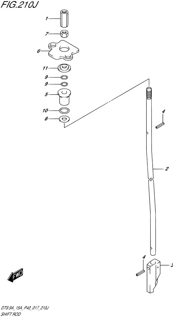 Тяга переключения ((DT15AK P36)) для Suzuki DT15A S/L; KS/L
