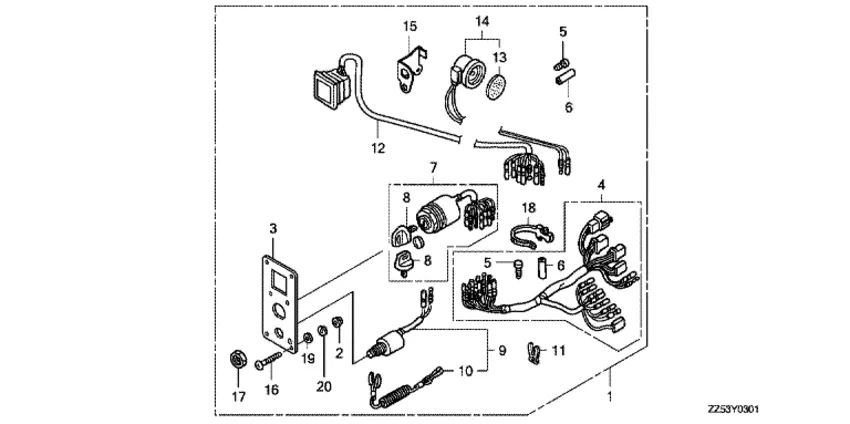 Комплект панели выключателей (2) для Honda 50