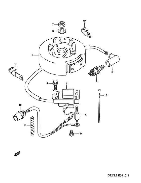 Статор & Ротор ((DT2/DT2.2,MODEL:90~00)) для Suzuki DT2 S/L