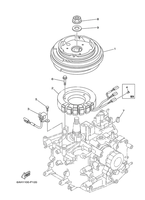 Генератор для Yamaha F15 M(E/W/H/P)S/L