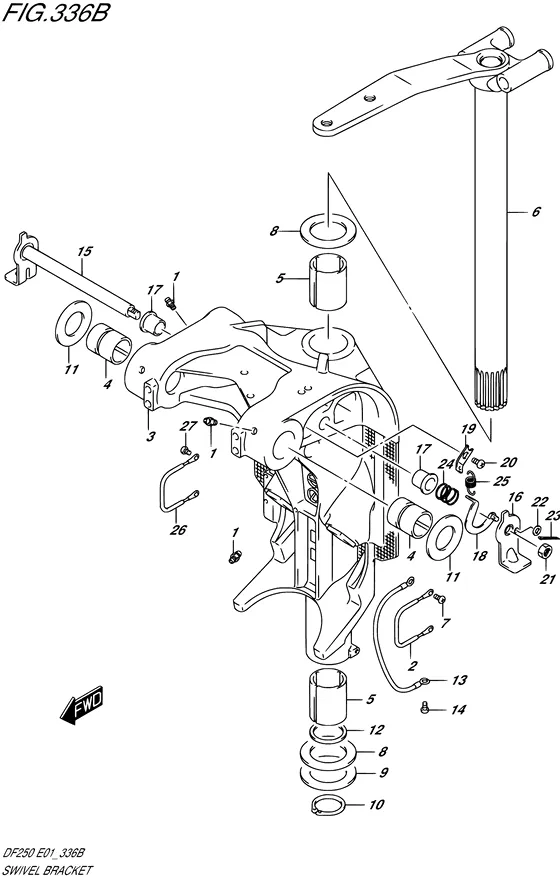 Поворотный кронштейн ((DF200TL)) для Suzuki DF200 (Z)W/TL/X