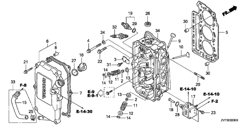 Головка цилиндра для Honda 30
