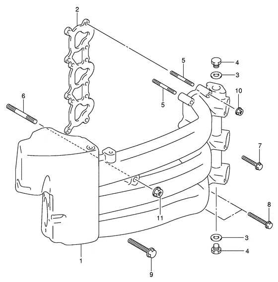 Впускной коллектор для Suzuki DF50 (W)QHS/L; (W)TS/L