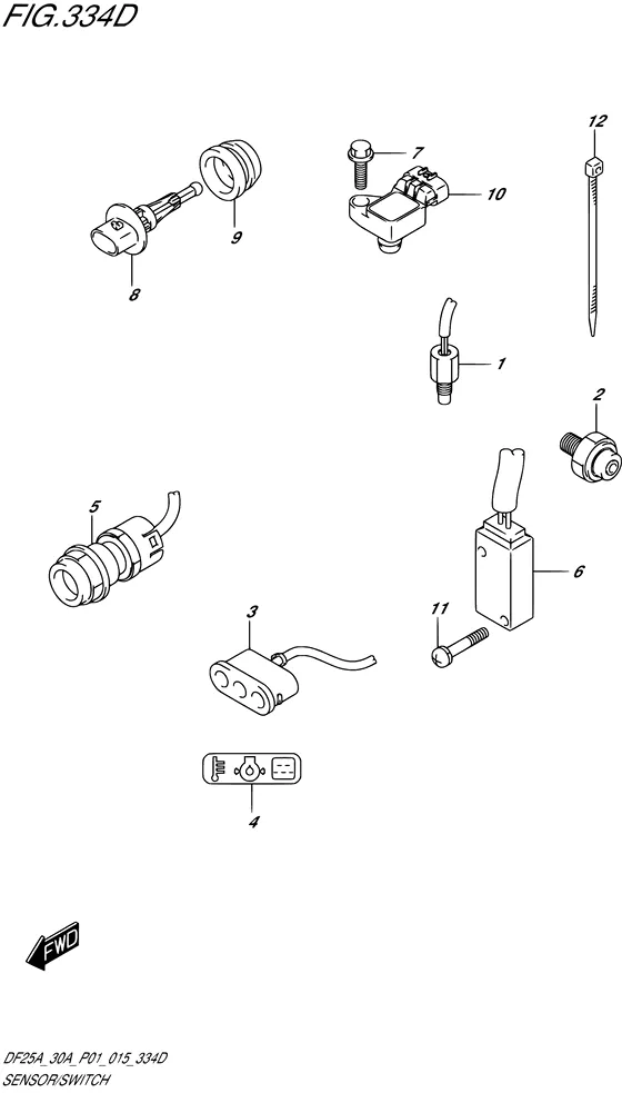 Датчик и выключатель ((DF25ATH P01)) для Suzuki DF30A S/L; TS/L; THS/L; QHL