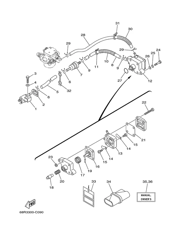 Топливная система для Yamaha F8 M(W)HS/L