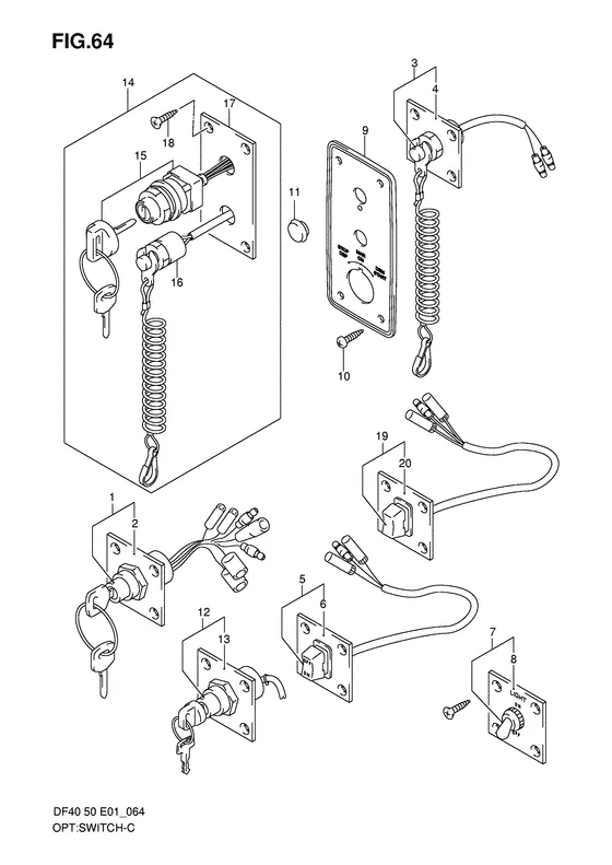 Переключатель напряжения (Optional; model: 99~04) для Suzuki DF40 QHS/L; TS/L