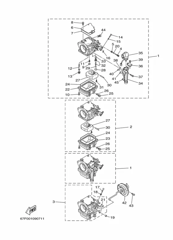 Карбюратор для Yamaha F80 ETL/X