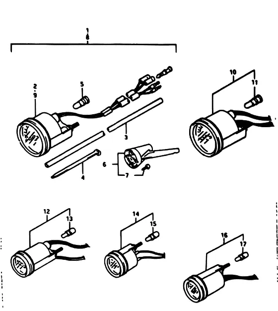 Опция: счетчик для Suzuki DT40 WS/L/LL/L2/UL; WRS/L/LL/L2/UL; WKS/L/LL/L2/UL; WKRS/L/LL/L2/UL