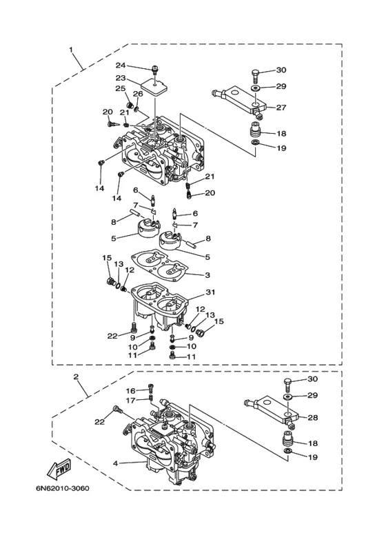 Карбюратор для Yamaha 115 ETOL/XL