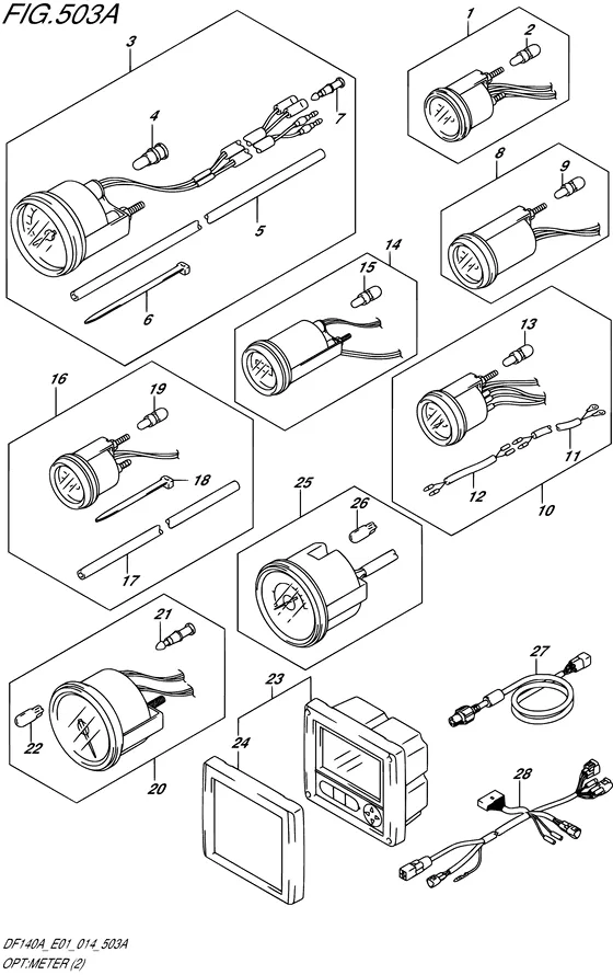 Опция: счетчик ((2)) для Suzuki DF115A (Z)TL/X