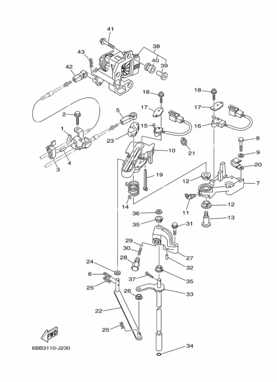 Управление для Yamaha F225 ETL