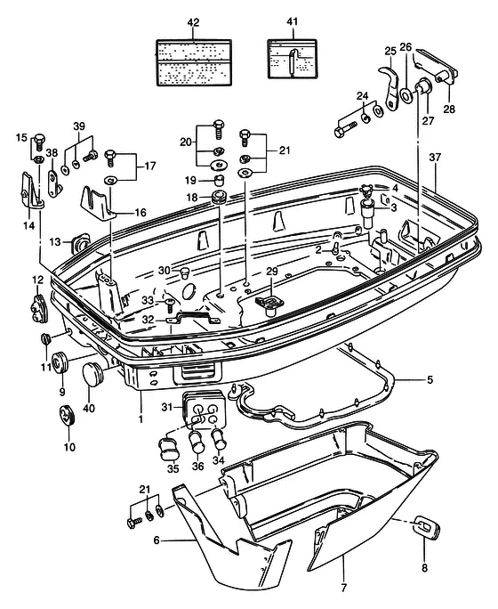 Нижняя крышка ((WT,WQ,WHQ,MQ,QH)) для Suzuki DT75 L/UL