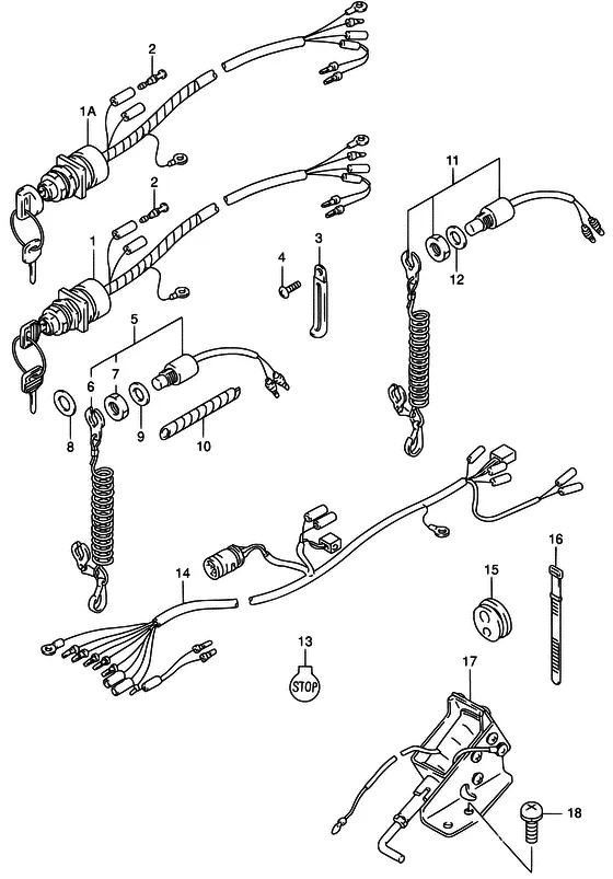 Замок зажигания для Suzuki DT40 WS/L/LL/L2/XL; WRS/L/LL/L2/XL; WKS/L/LL/L2/XL; WKRS/L/LL/L2/XL